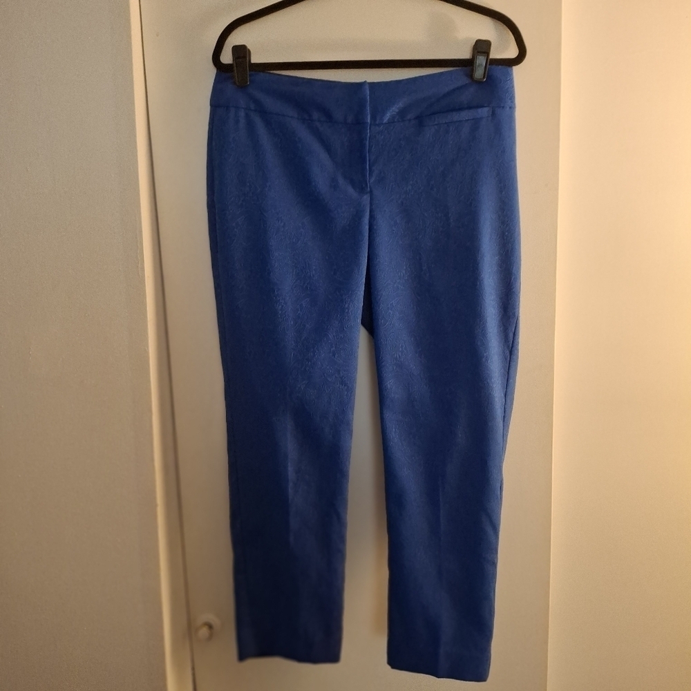 Nue Options Petite Blue Textured Cropped Pants